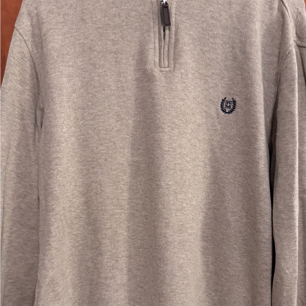 Gray Chaps Quarter-Zip Sweater